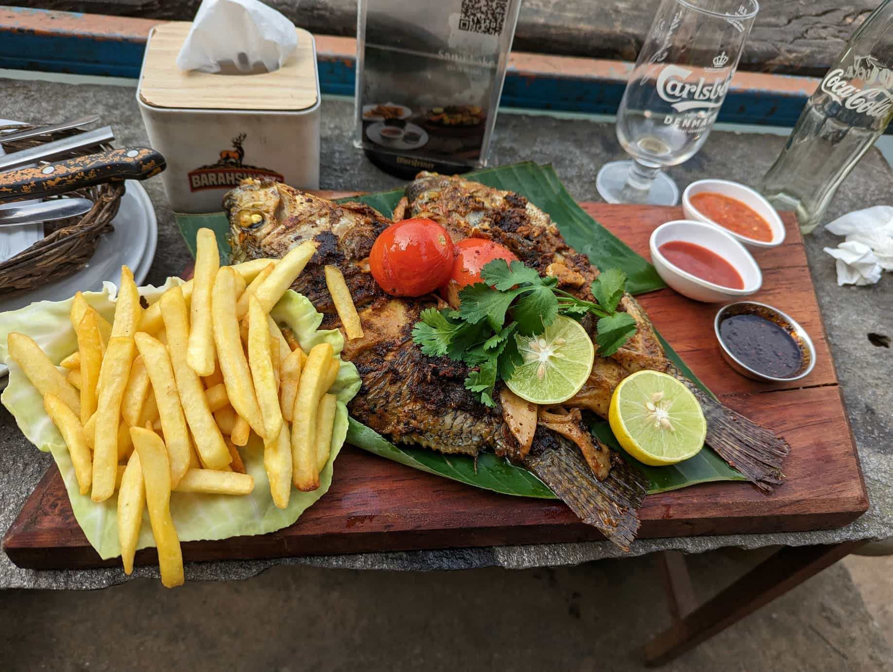 Tilapia au bord du lac Begnas