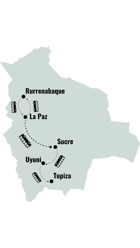 Carte itinéraire Bolivie Carte itinéraire Bolivie
