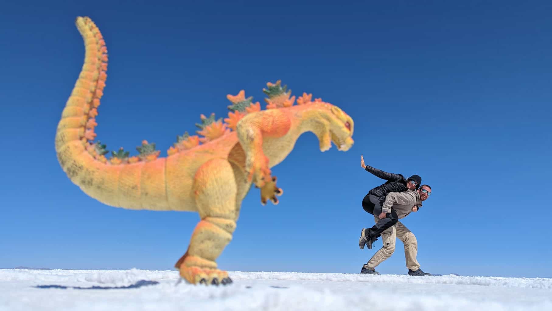 prise photo dinosaure desert de sel prise photo dinosaure desert de sel